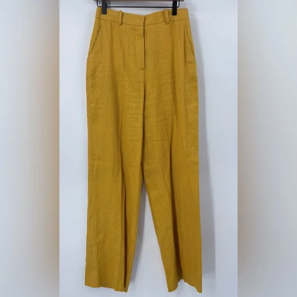 ZARA Women’s Yellow Linen Blazer Pant Set - Picture 10 of 16